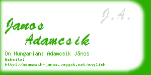janos adamcsik business card
