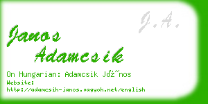 janos adamcsik business card